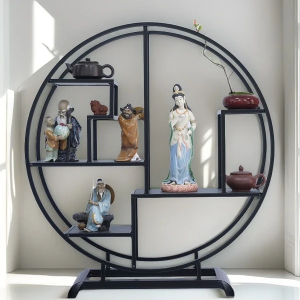 Aluminum alloy Bogu frame Bonsai frame New Chinese-style flower stand Living room floor-to-ceiling balcony rack Anti-rust wall
