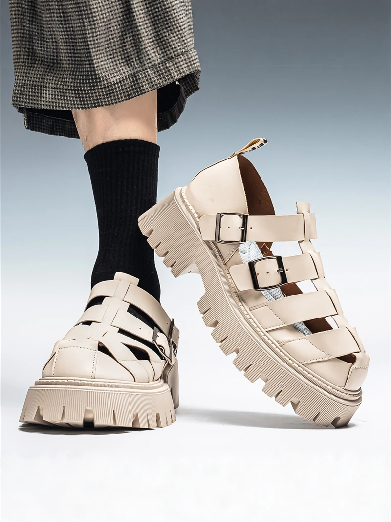 

Men's Summer 2026 New Outdoor Casual Hollow out Thick Bottom Anti-Slip Roman Style Water-Resistant Beach Sandals Shoes