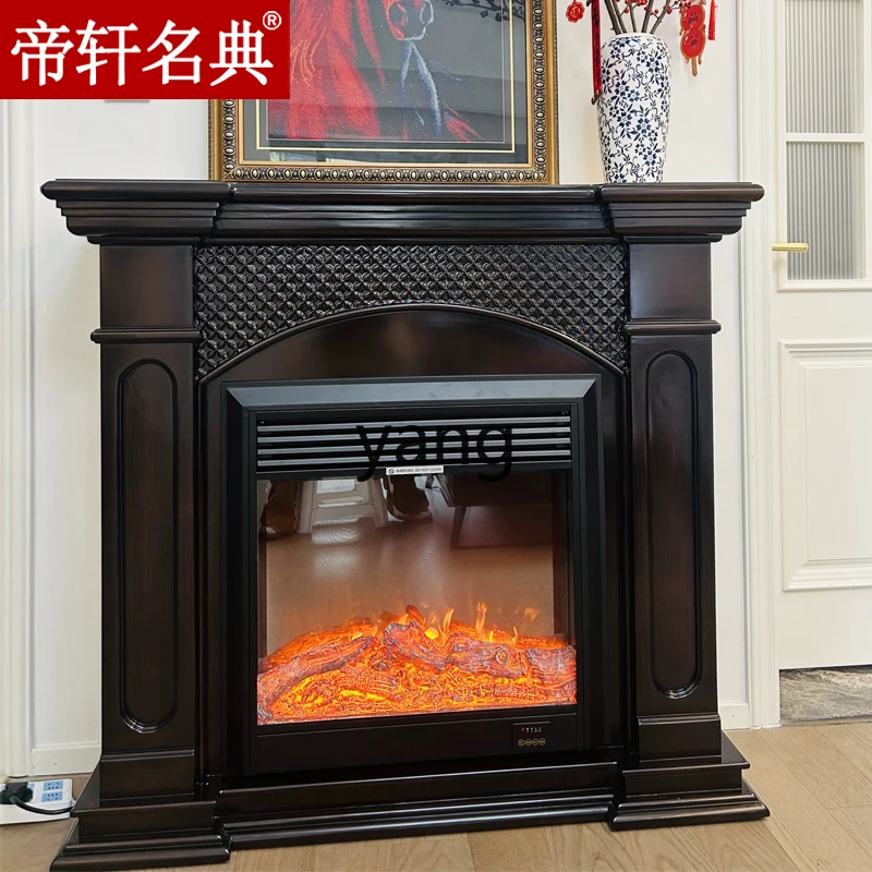 LH European fireplace American country mantel dark American solid wood decoration