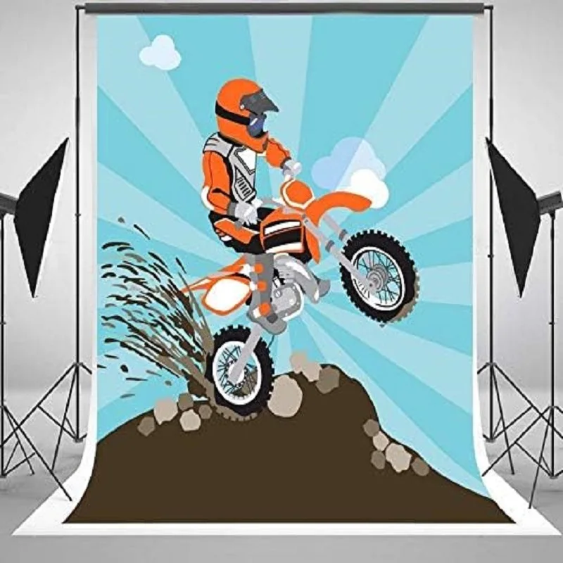 

Photography Backdrop Motocross Dessert Motorbike Dirt Bike Biker Birthday Poster Background Home Party Backdrop Wall Banner