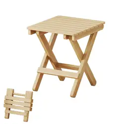 Foldable Stool Portable Wooden Stool Chair Lightweight Fold-up Step Stool Heavy Duty Folding Foot Rest For Outdoor Hiking