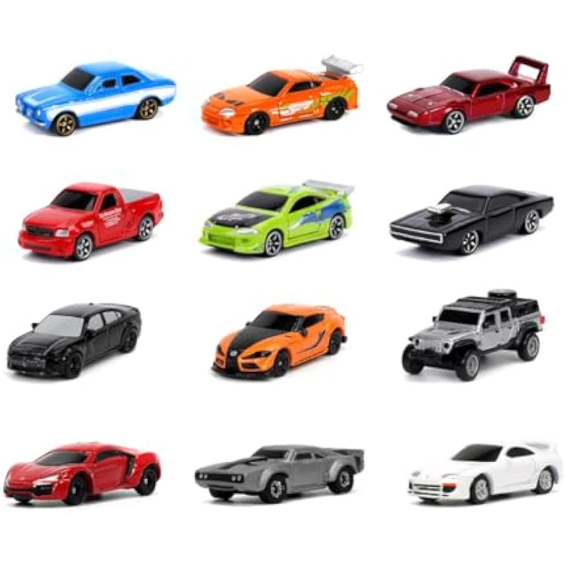 Jada Toys Fast & Furious Car (1 modèle de voiture dans un pack aveugle mystère) - 1 sur 12 voitures nano-jouets détaillées en métal (4 cm)