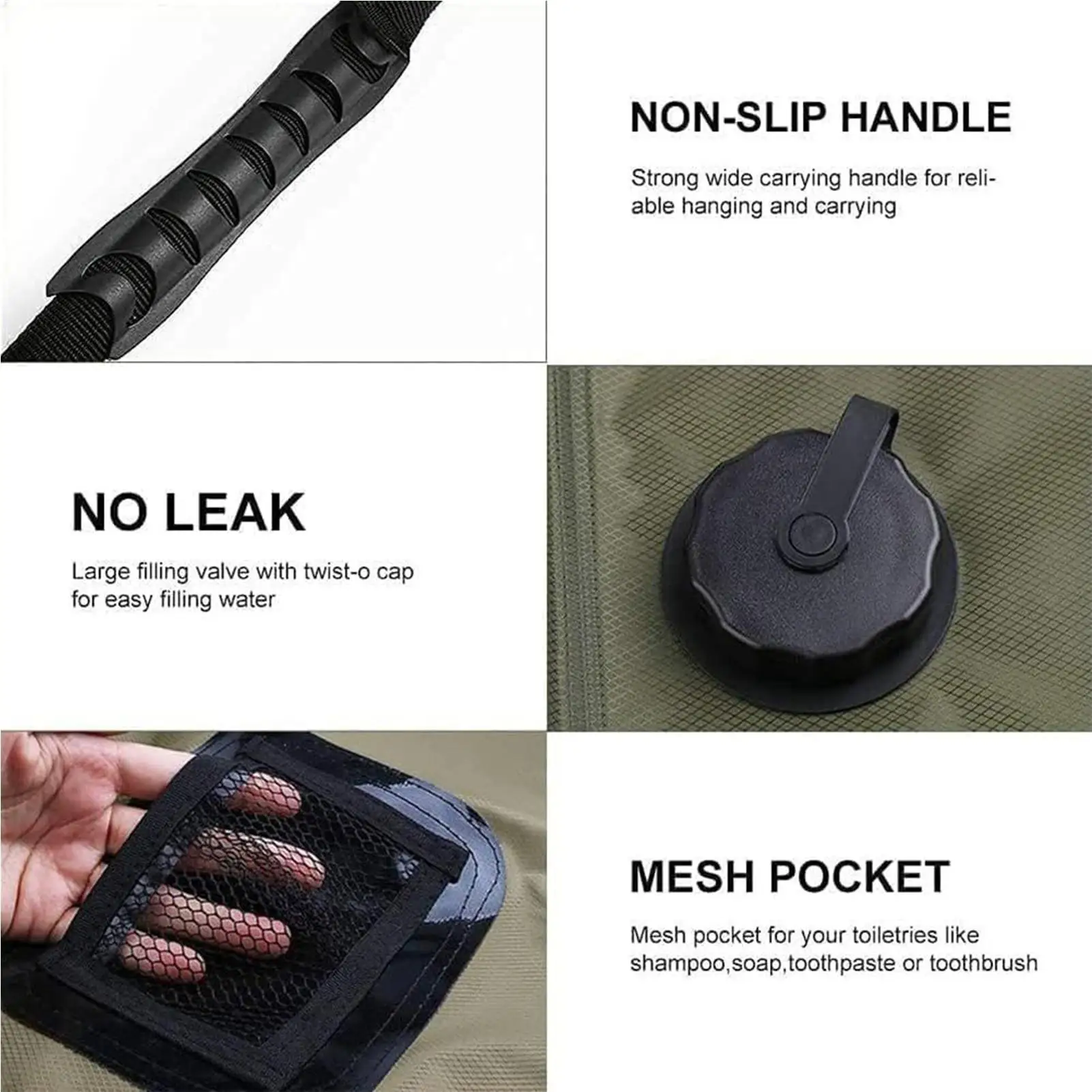 

Солнечный душ на 5 галлонов/20 л, съемный, с душевой лейкой и шлангом, портативный, для кемпинга, пляжа, улицы и дома