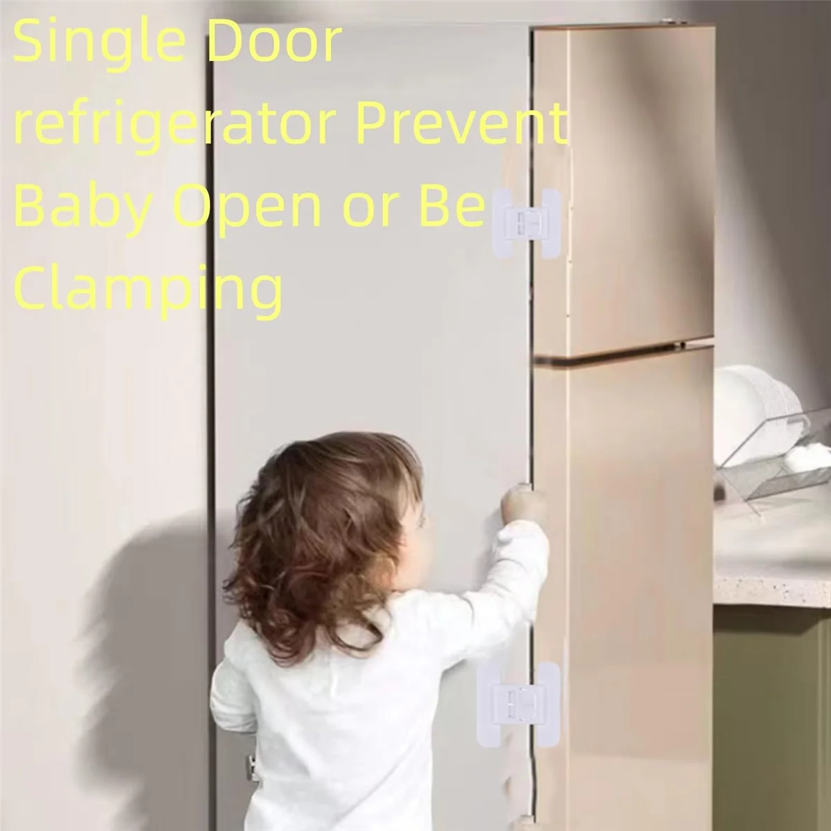 Fridge Lock, Refrigerator Lock for Kids, Cabinet Locks for Babies, Child Drawer Locks, Freezer Door Lock for Proof 4PcsJAS