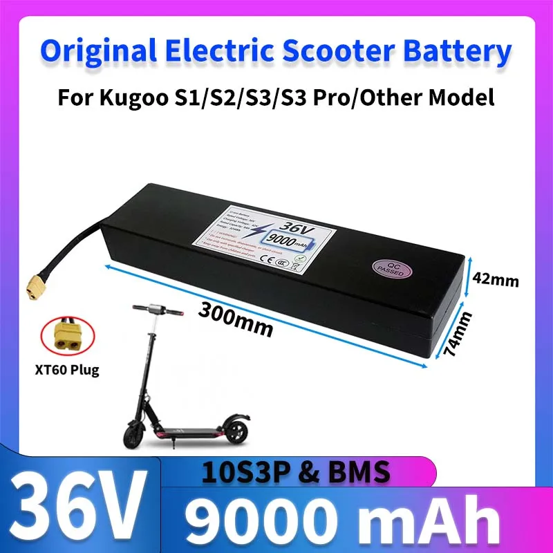 Version améliorée 36V batterie d'origine batterie de Scooter électrique 9Ah 36V 18650 Lithium 10S3P batterie améliorée de rechange