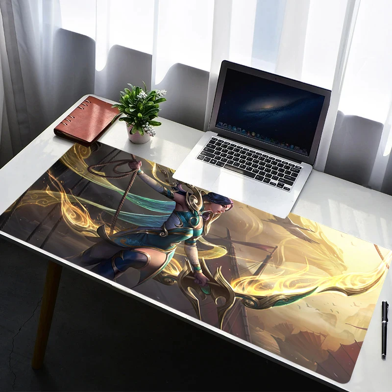 

Mouse Pad Laptop Non Slip Extended Desktop Mouse Mat L-league Of Legends Ashe Rubber HD Keyboard Pad Gaming Accessories Mousepad