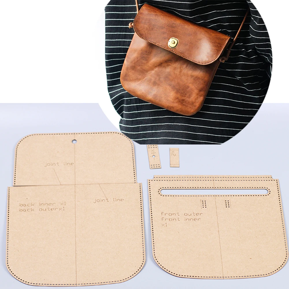 500gsm kraft paper sewing pattern leather craft vintage shoulder bag die cutting template 19x18x1.5cm