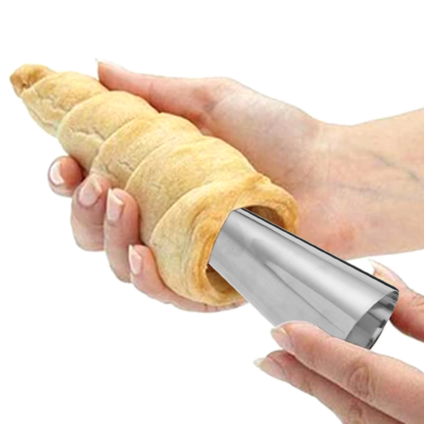 AA94-20 Pcs Cream Horn Molds Stainless Steel Cone Tubular Shaped Mold For Cannoli Tubes Croissant (Cream Cone)