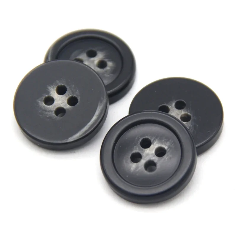 28mm Black Large Resin Imitation Horn Pattern Coat Buttons For Clothes Men Suit Jacket Decorative Sewing Accessories Wholesale