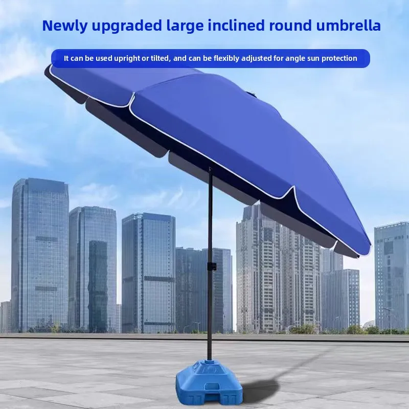 Tiltable Round Commercial Market Umbrella Foldable Street Stall Beach Advertising Sunshade Umbrella for Beach Shade Umbrellas