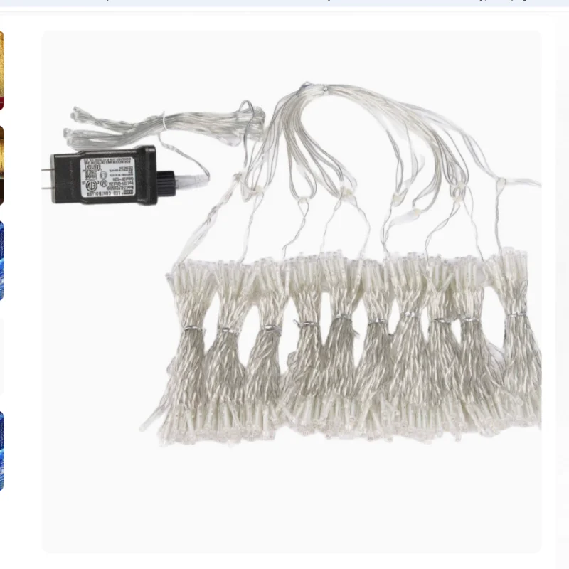 24V Icicle String Lights Christmas  8 Modes 200LED/20M480LED Plug in Curtain Waterproof for Holiday Wedding Party Garden