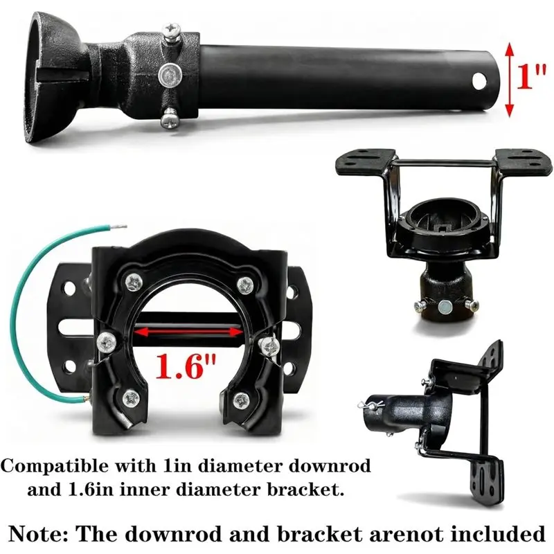 B23B Ceiling Fan Adapter For Sloped& Vaulted Ceilings-Up To 45°-Bracket Mount Kit Installation Support