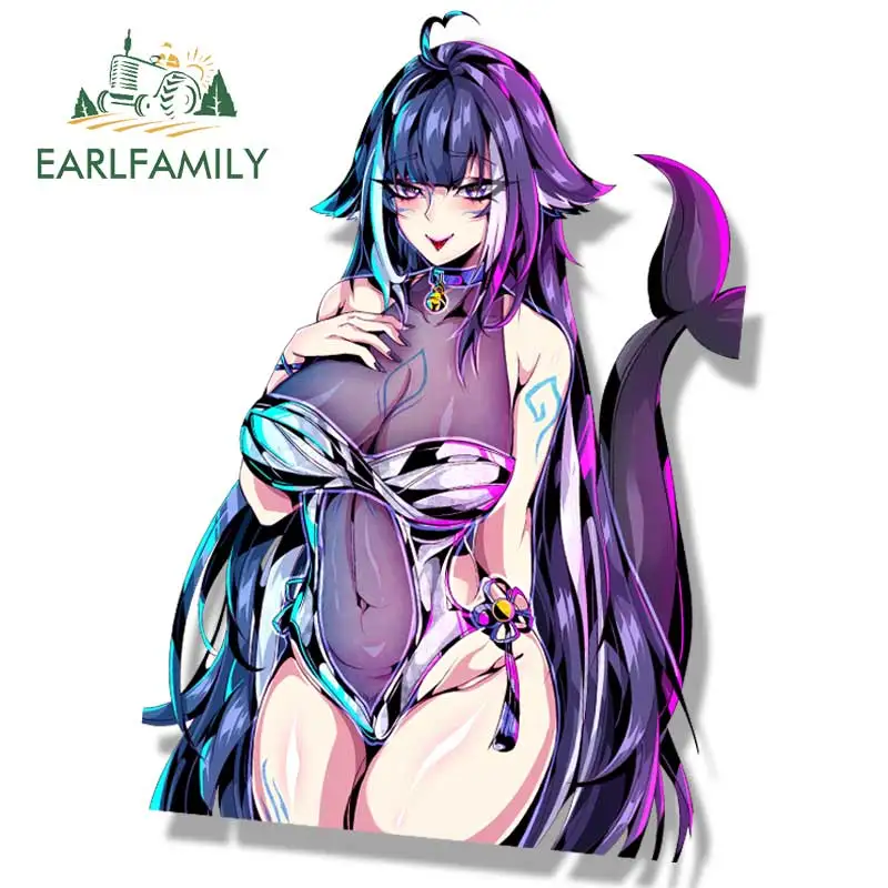 EARLFAMILY Bikini Shylily Fanart Car Sticker Sketch Waifu NSFW Gyaru Girl Peek Decal JDM Motorcycle Graffiti Peeker Stickers