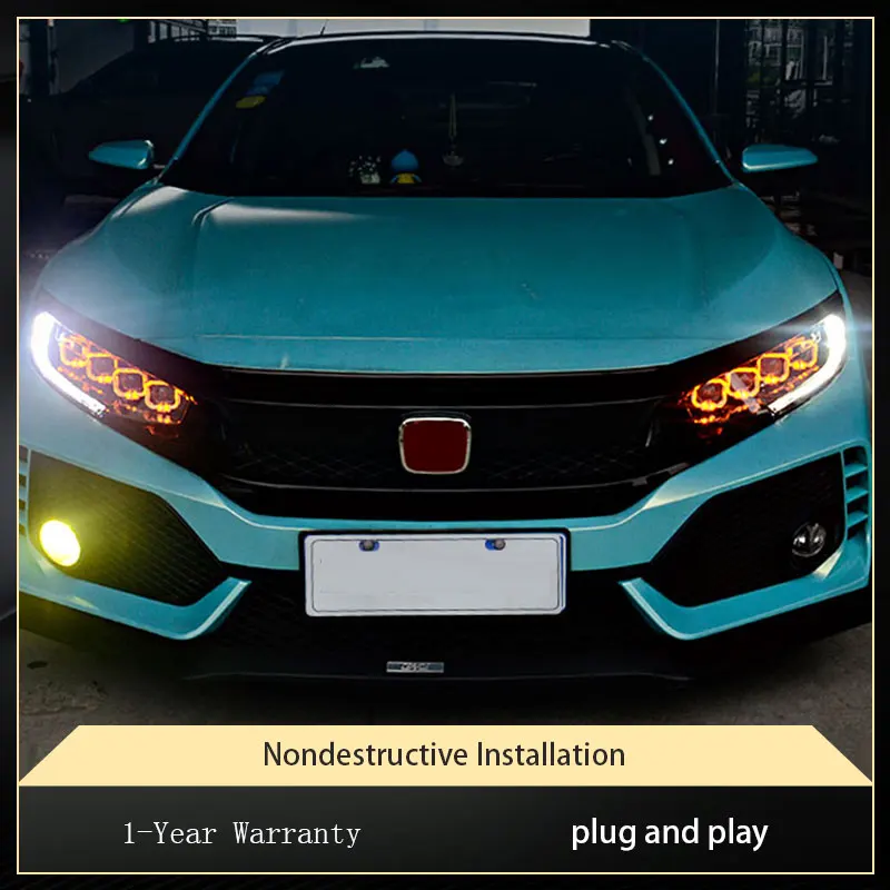 Car Lights For Honda Civic G10 2016 2017 2018 2019 2020 Auto Headlights Assembly Upgrade LED DRL Front Lamp Dynamic Accessories
