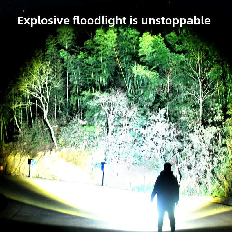 99000000LM Super Bright LED Flashlight 100W GT60 Long Range Powerful Torch Type-c Rechargeable Outdoor Flashlight Power Display