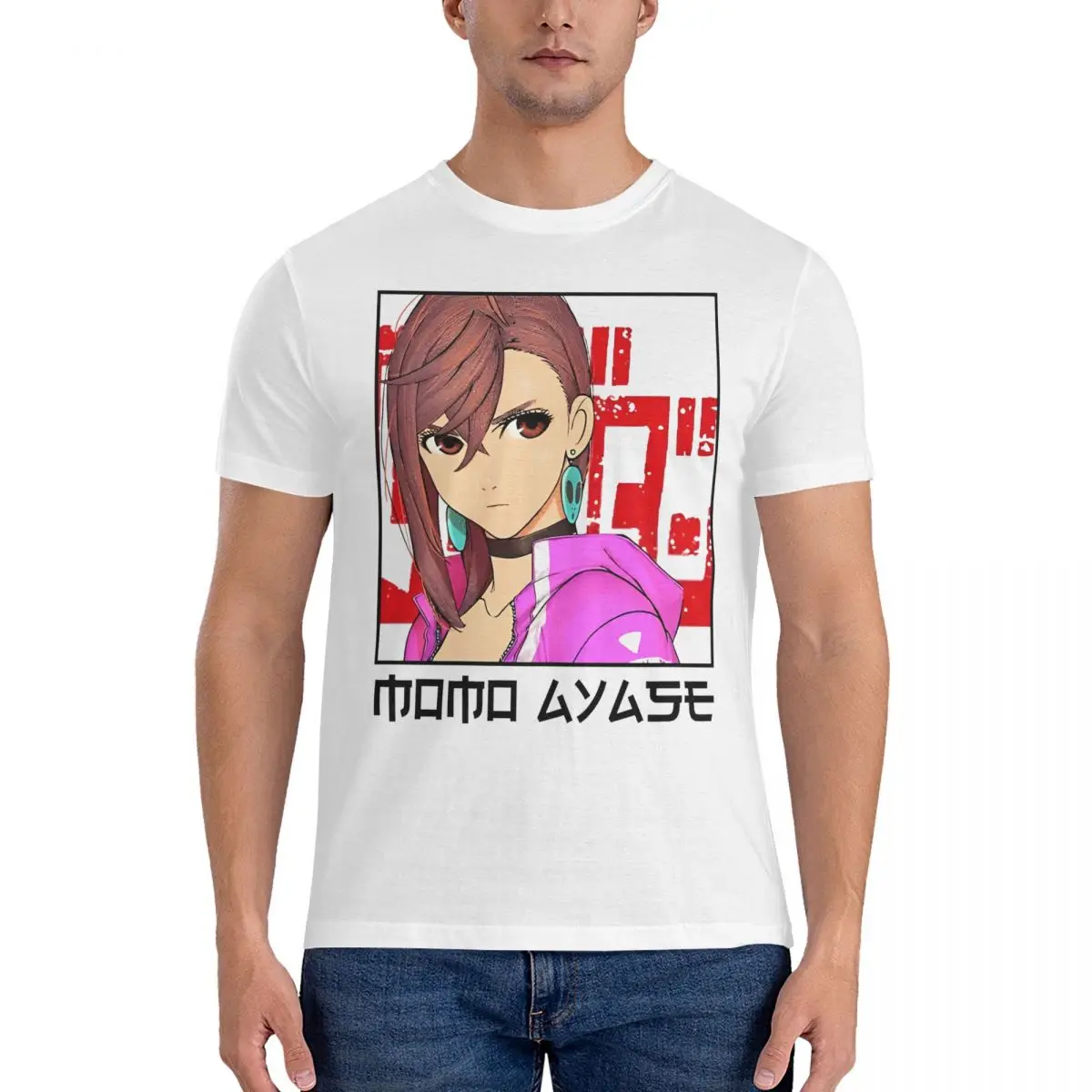 Novelty Dandadan Momo Ayase Tshirts For Men Women Round Neck Short Sleeve Clothing Cool Anime Manga Cotton Summer Clothing