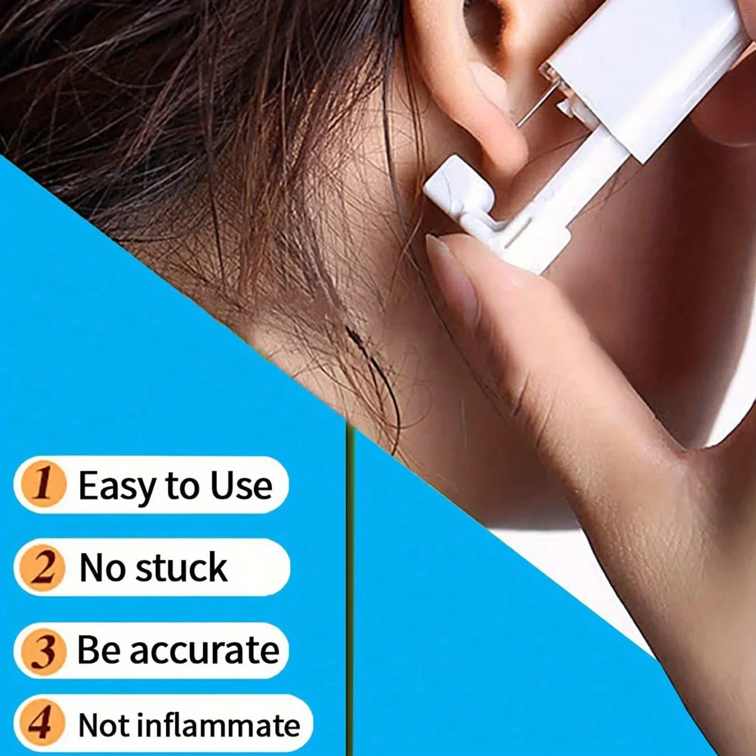 2 sets Ear Piercing Kit Disposable Ear Piercing Gun Kit Self Piercing Gun and Build-in Earrings Stud Ear Piercing Gun image 5