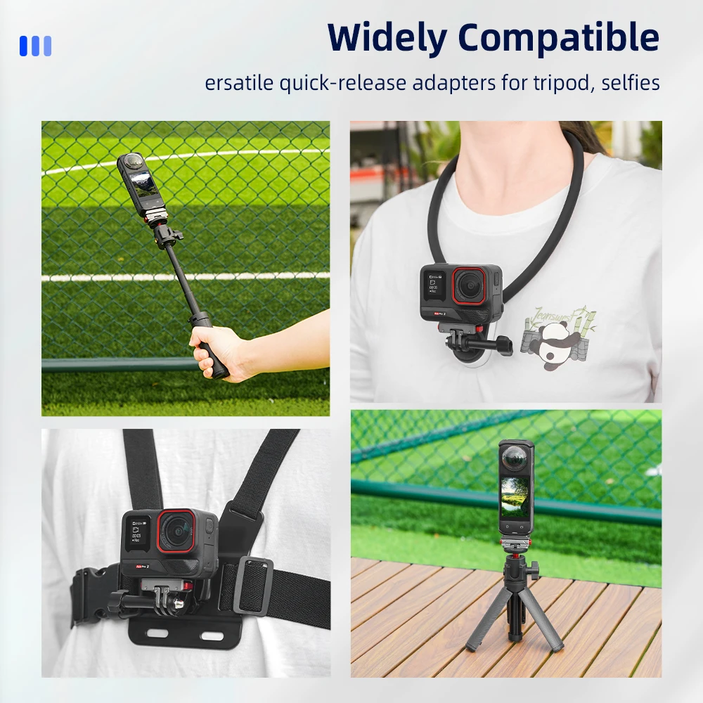 Flymile Magnetic Adapter Mount Base for Insta360 X5/Ace Pro 2 Camera Accessories Extensions Bracket Quick Release Mount Plate