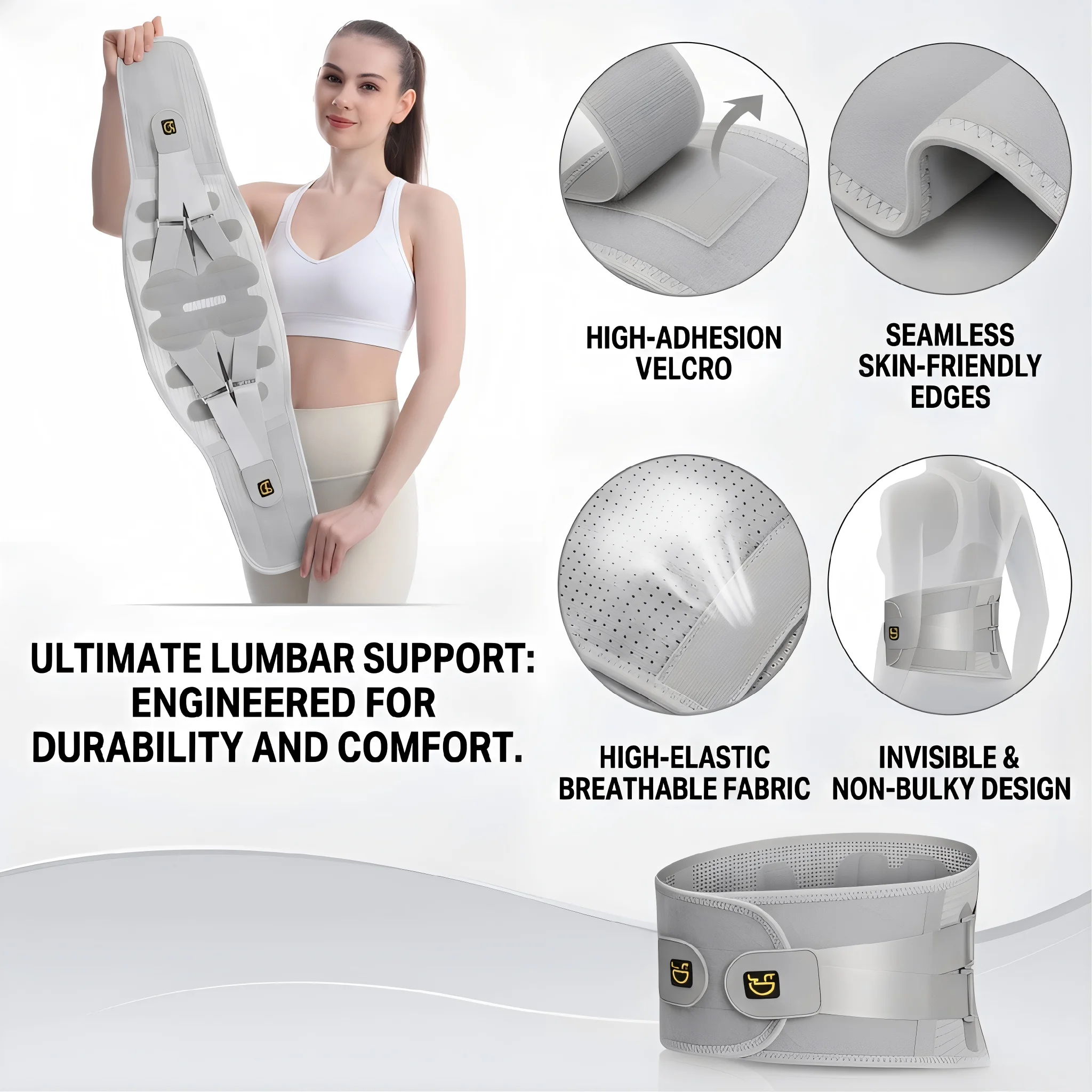 Adjustable Back Brace Support Belt for Lower Back Pain Relief Men Women Waist Lumbar Support Sciatica Scoliosis Herniated Disc
