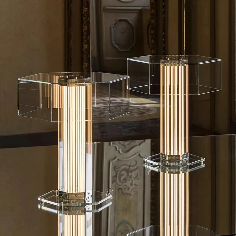 

Glass table lamp Nordic designer high-end hotel villa living room bedroom bedside lamp