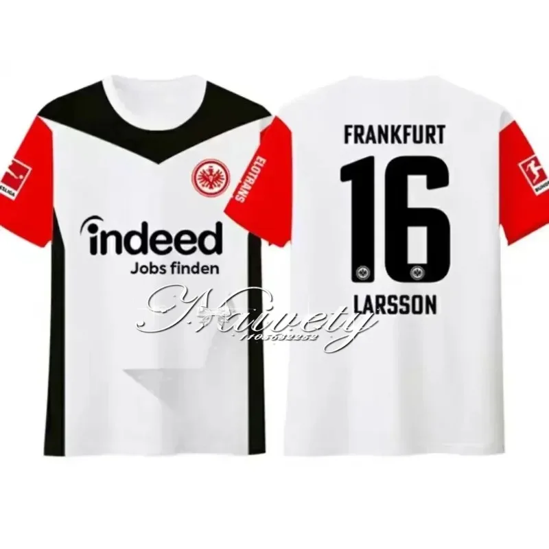 2025 جديد الصيف موضة فريق كرة القدم للرجال ثلاثية الأبعاد فرانكفورت مطبوعة عادية تنفس الجولة الرقبة تي شيرت الرياضة في الهواء الطلق الشارع العلوي #3