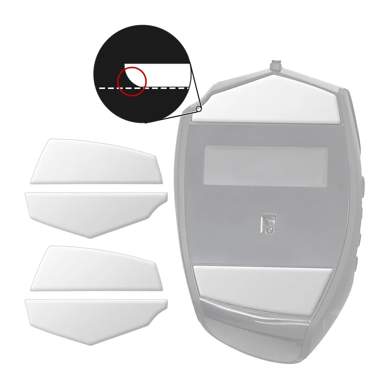 2 Sets Hotline Games 3.0 Plus Rounded Curved Edges Mouse Feet Skates for Logitech G600 Gaming Mouse Feet Pad Replacement,0.7mm