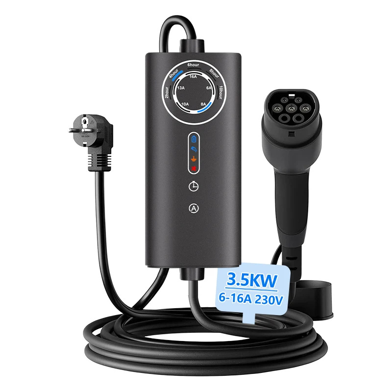 Junsun EV-Ladegerät Typ 2 Elektrofahrzeug-Ladekabel Schuko 3,5KW CEE Blau 7,4KW CEE Rot 11KW 22KW 16A 32A Dreiphasige Tragbare EVSE Wallbox-Ladestation für EU-Stecker