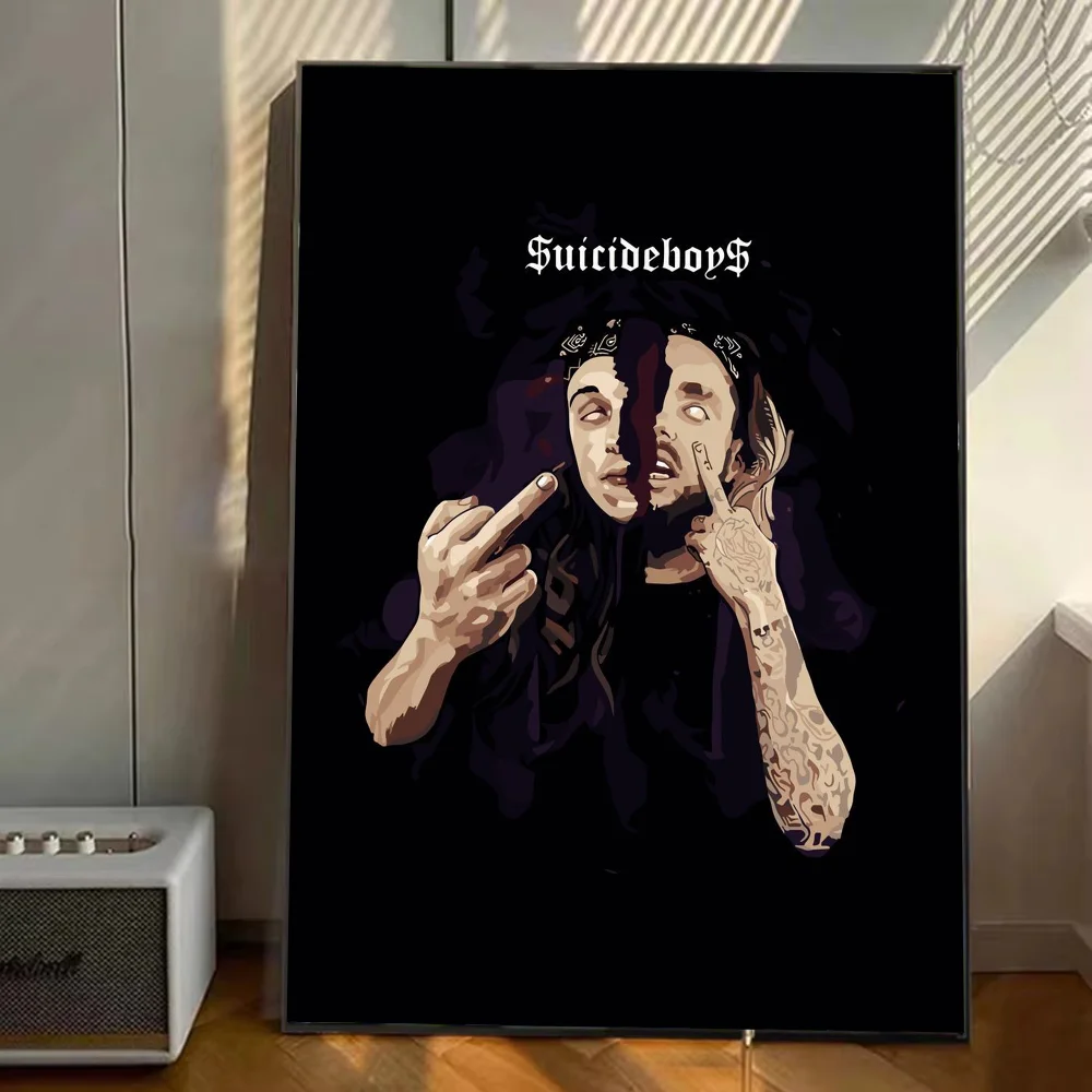 المغني S-Suicideboy الفرقة ألبوم المشارك ملصقات الفن جداريات حائطية ديكور لعبة غرفة ديكور الهدايا Kawaii HD اللوحة القط سيارات #6