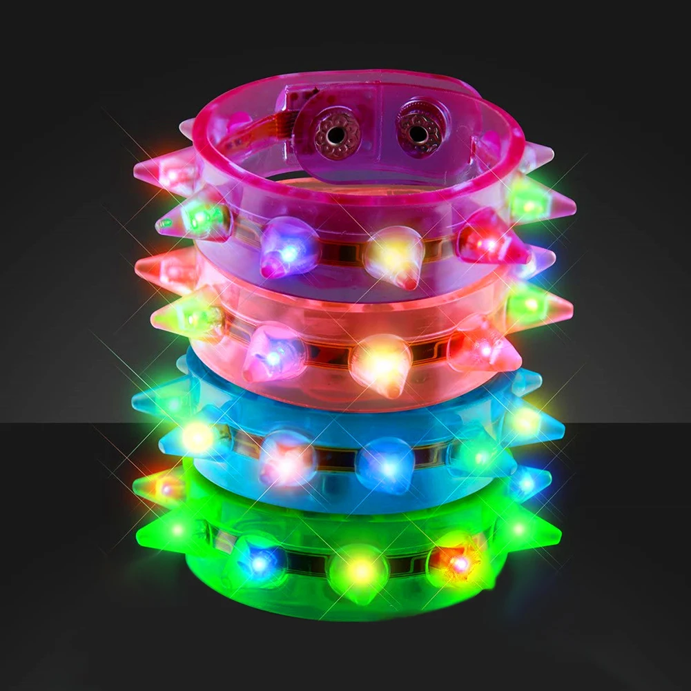 Unisex Glowing Bangle Multipurpose Flashing Wrist Band Gift Birthday Halloween Glitter Bracelet Fun Glitter Party Bracelet