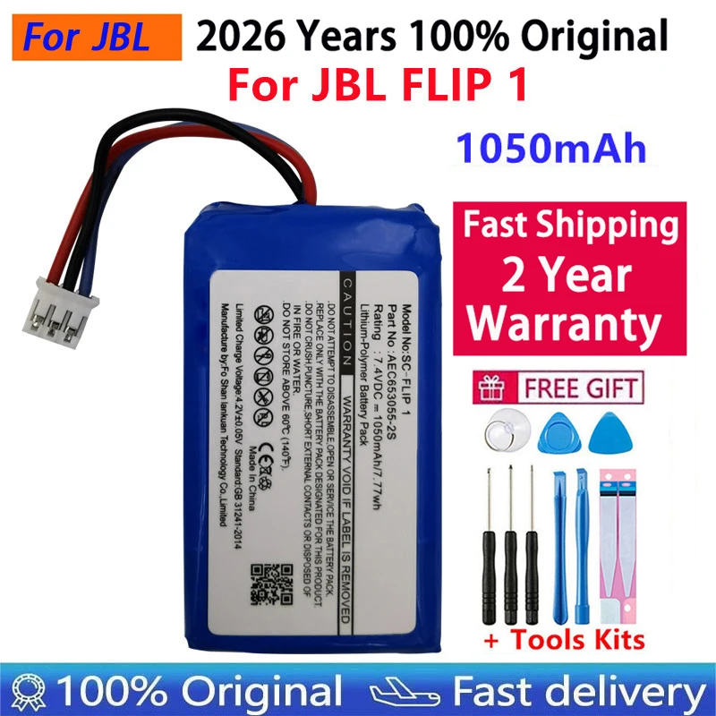 

2026 Years Original High Quality Speaker Battery (CS-JMD110SL) AEC653055-2S For JBL Flip 1 Flip1 Loudspeaker Rechargable Battery