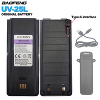 BAOFENG UV-25L Walkie Talkie Li-ion Battery High Capacity Type-C Charging For UV25L UV25 Pro Long Range Communication Radios