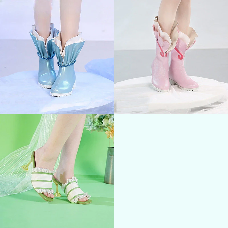 Mermaid Melody Pichi Pichi Pitch Hanon Hosho Nanami Lucia Toin Rina Boots Heels Cosplay Shoes Universal Accessories