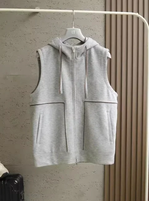 

Italian LP stand-up collar old money style casual simple sleeveless vest