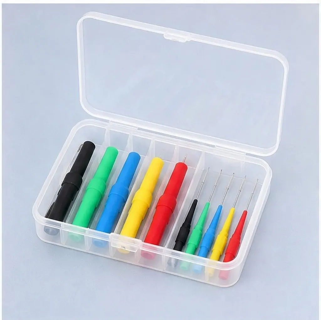15Pcs Wire Piercing Test Probe Auto Repair Multimeter Probes 7MM Precision Puncture Tips Insulated Safety Leads