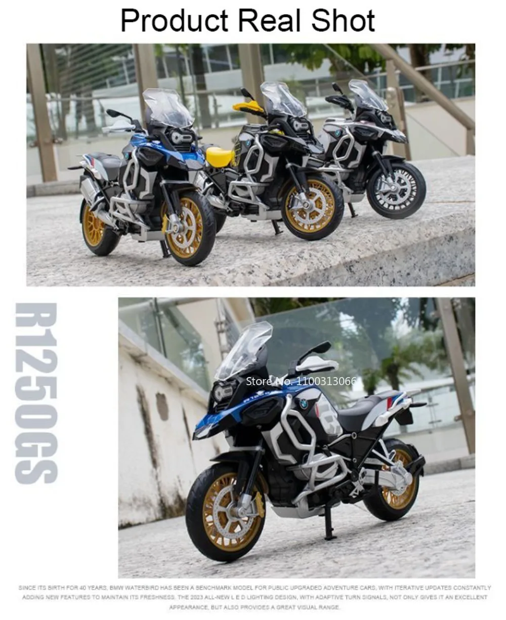 1:12 ‌ Honda ‌ CB400X Spielzeug-Motorradmodelle, Legierung, Druckguss, BMW R1250GS, Stoßdämpfung, Vorderrad, Lenkung, Sammlung, Motorräder – Detail 15