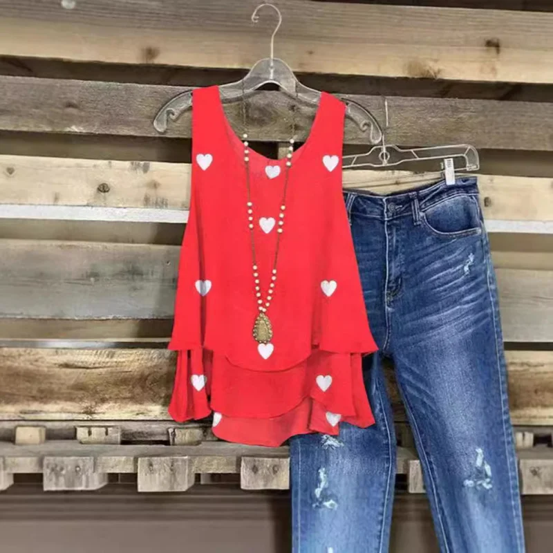 

314535New 's ClothingebayNew Casual Vest Love Heart Irregular Sleeveless Top for Women