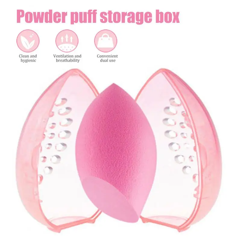 Portátil impermeável cosméticos Puff Box, esponja de armazenamento de plástico, acessórios cosméticos femininos