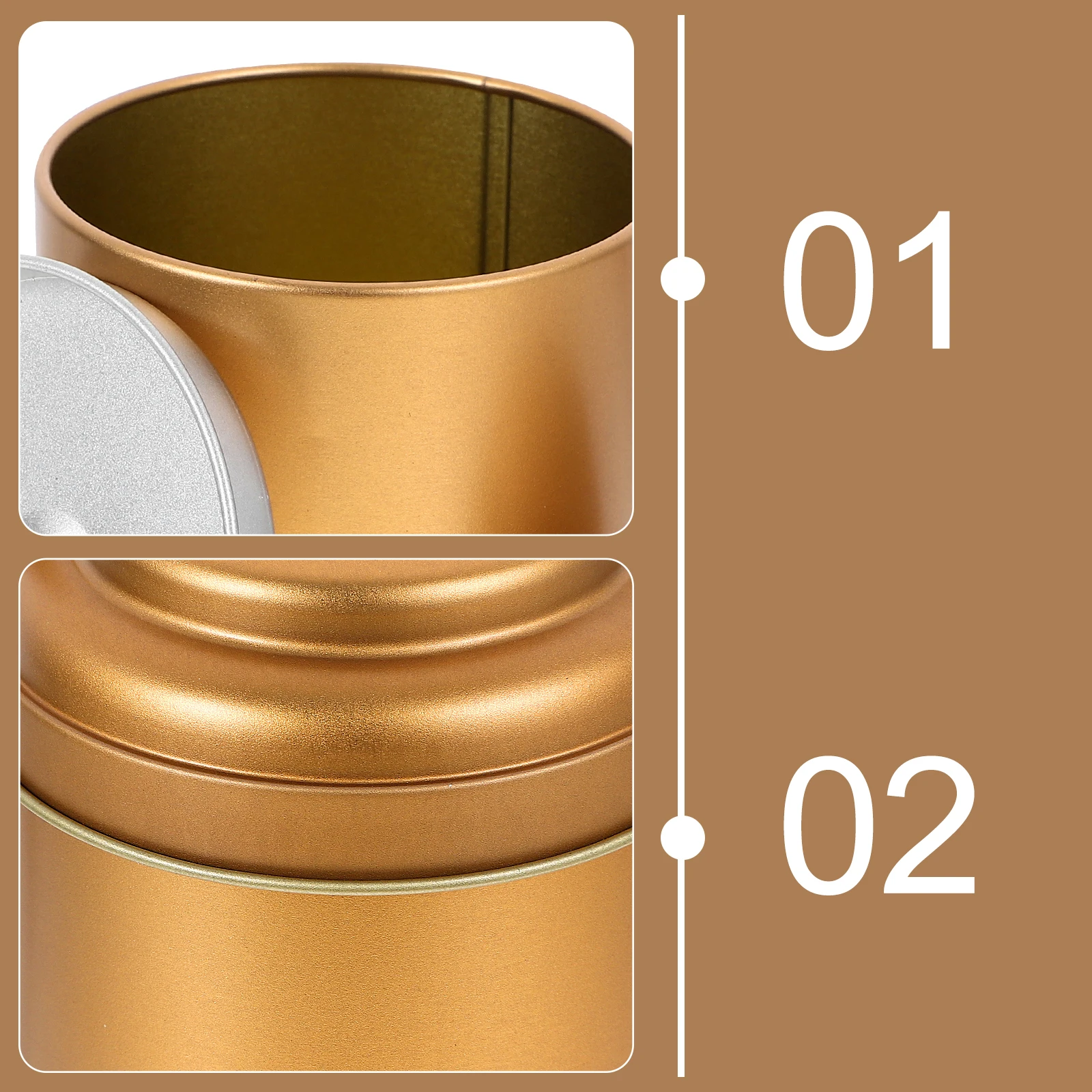 

6pcs Tea Canister Airtight Tinplate Storage Jar Food Container for Loose Leaf Coffee Beans Double Lid Travel Use Tea Tins