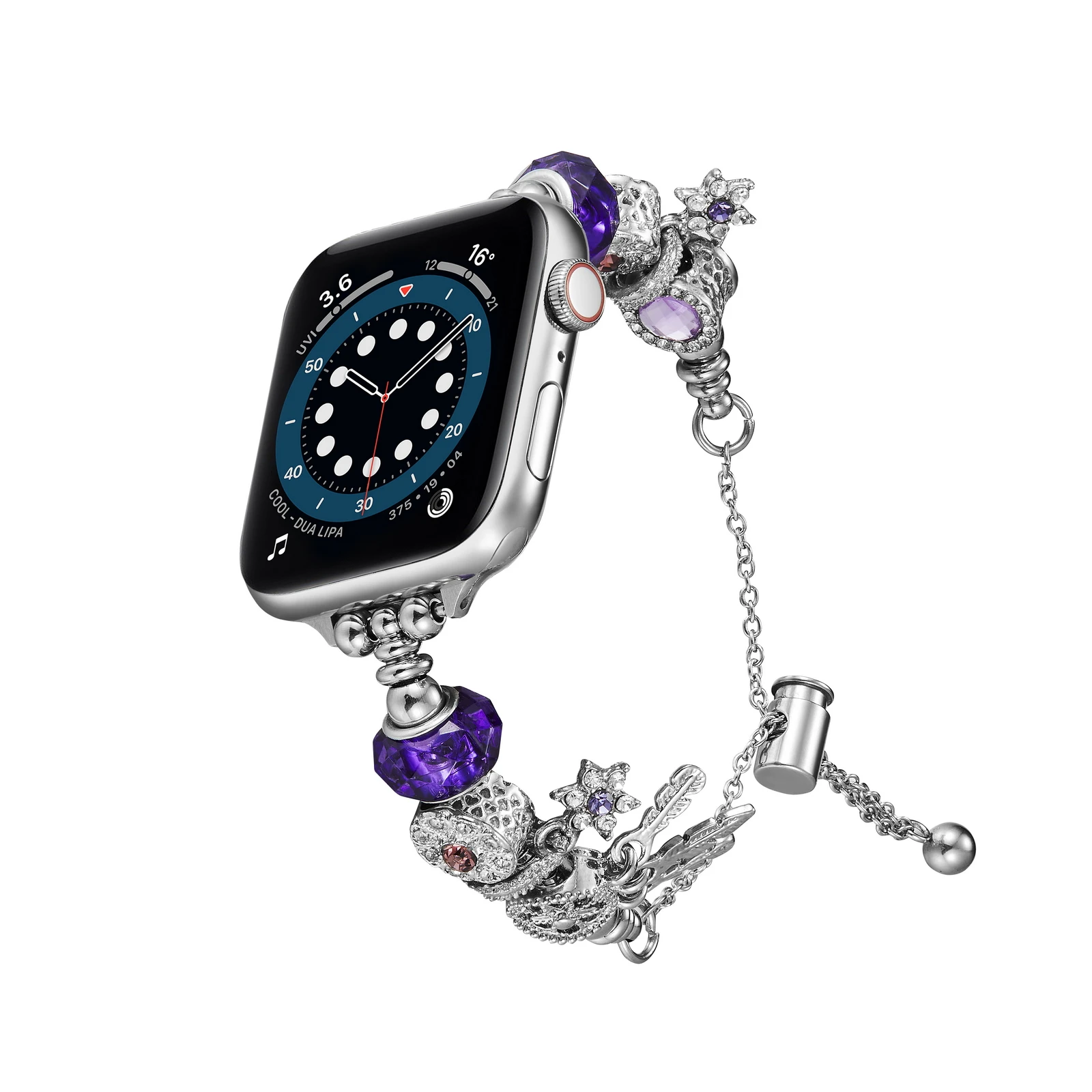 Pando Zip Watch with Apple 8 7 6 5 4 3 2 1 38 45mm wrist strap Crystal beaded bracelet Women's Fashion IWatch Super 49mm strap