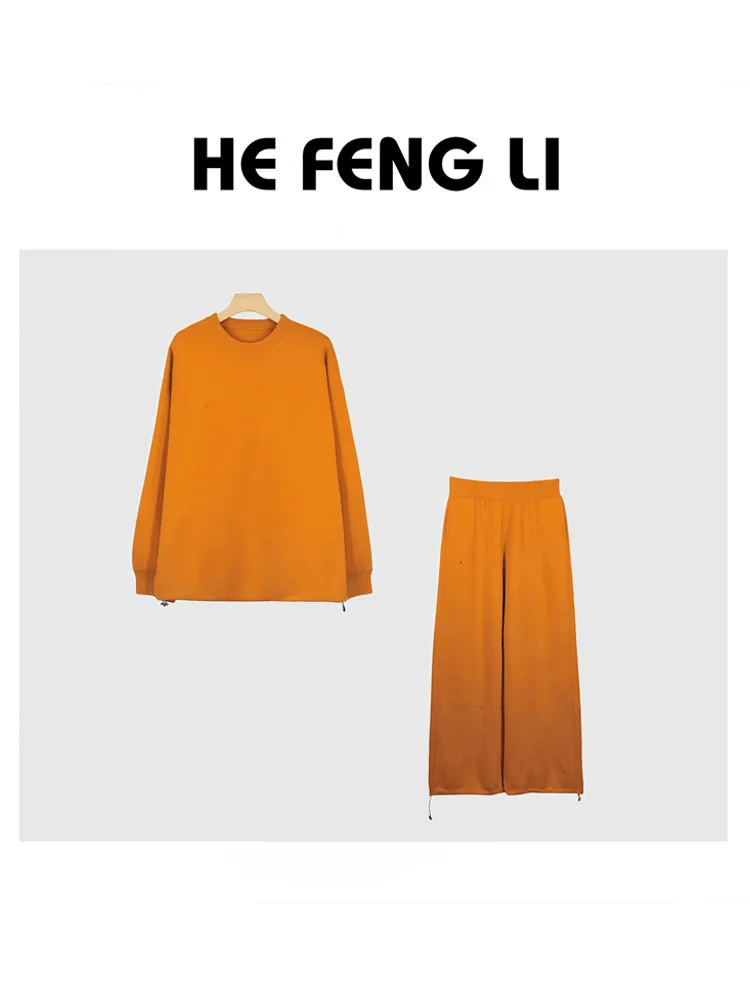 

Зимний вязаный свитер и брюки, женский повседневный комплект из двух предметов, удобный свободный крой, корейский теплый комплект