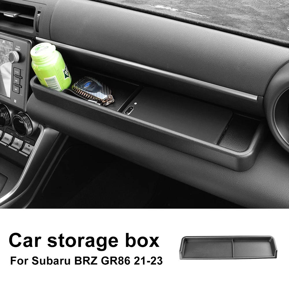 ABS Black Car Co-pilot Storage Box Glove Armrest Box Tidying Mobile Phone for Subaru BRZ Toyota GR86 2021 2022 2023 2024 LHD RHD