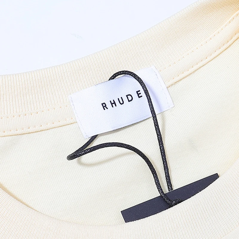 Summer RHUDE Short Sleeved Beast Printed T-shirt Casual Loose High-quality RHUDE Men's Clothing
