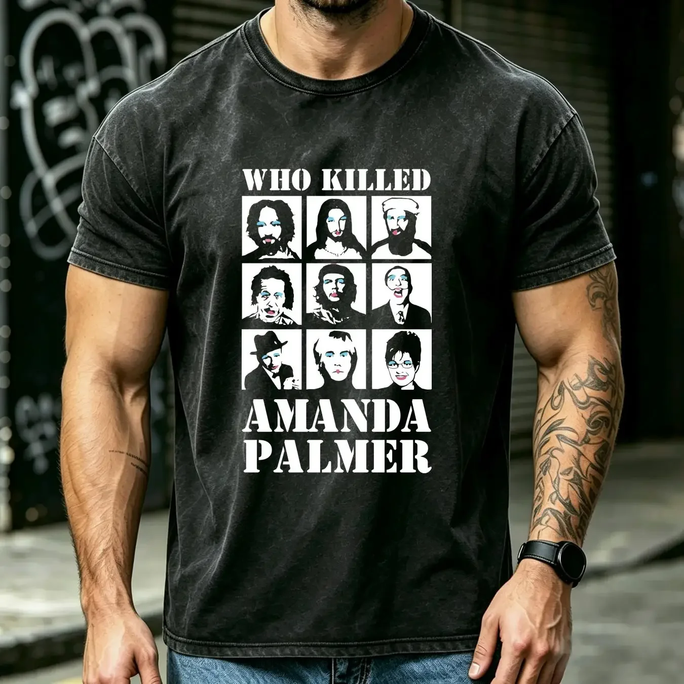 washed T Shirt Amanda Palmer XL Black Dresden Dolls Indie Band PJ Harvey Tori Amos long or short sleeves vintage Washed fashion