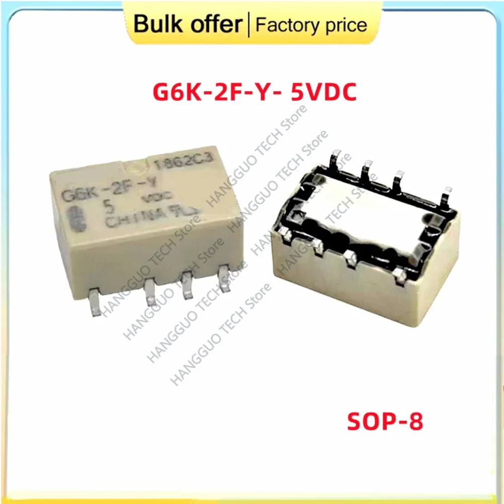 

5PCS/Lot G6K-2F-Y-5VDC DC5V Signal Relay SMD G6K-2F-Y 5V SOP-8 Signal Relay Best quality