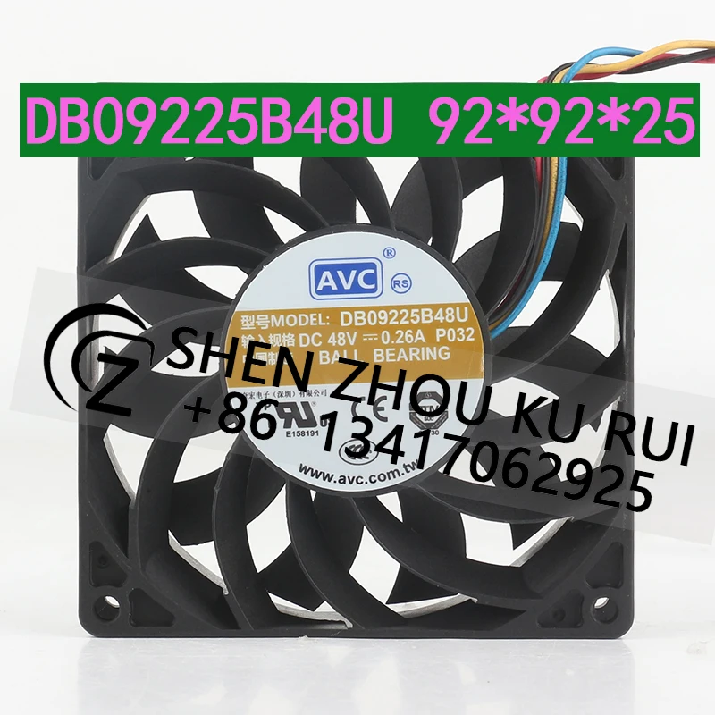 

AVC 48V 0.26A DB09225B48U cooling fan AC EC 9225 9CM Four-wire PWM temperature speed control Ball server