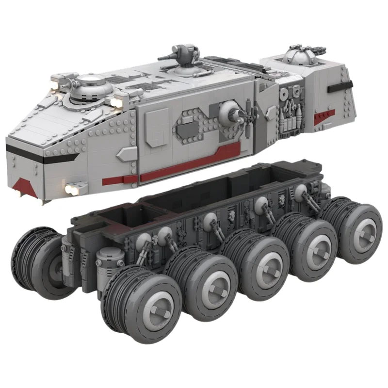 Heavy Assault Troop Carrier MOC Building Blocks 10-Wheel Armored War Machine DIY Bricks Set Desktop Display Model
