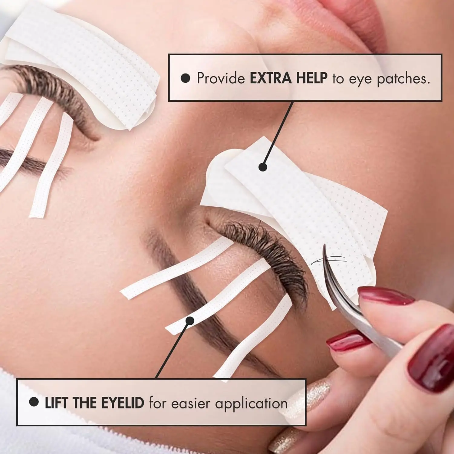 Eyelash Extension Tape Micropore Breathable Lash Extension Tape Lash Pads Under Eye Patches, Eyelash Extension Lint for Women