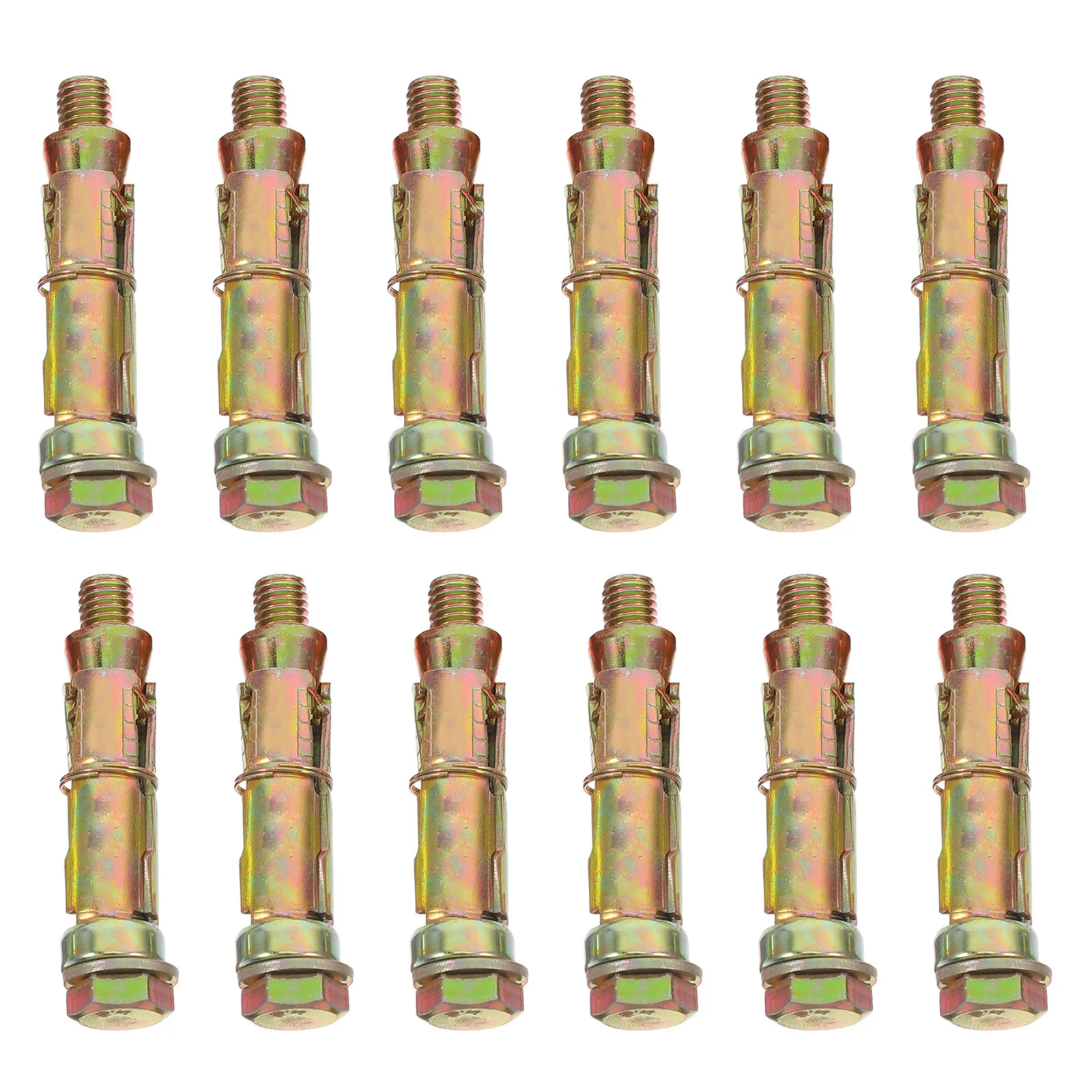 12Pcs Heavy Duty Expansion Bolts Shield Anchor Carbon Steel Concrete Brick Wall Anchors for Construction Renovation Projects