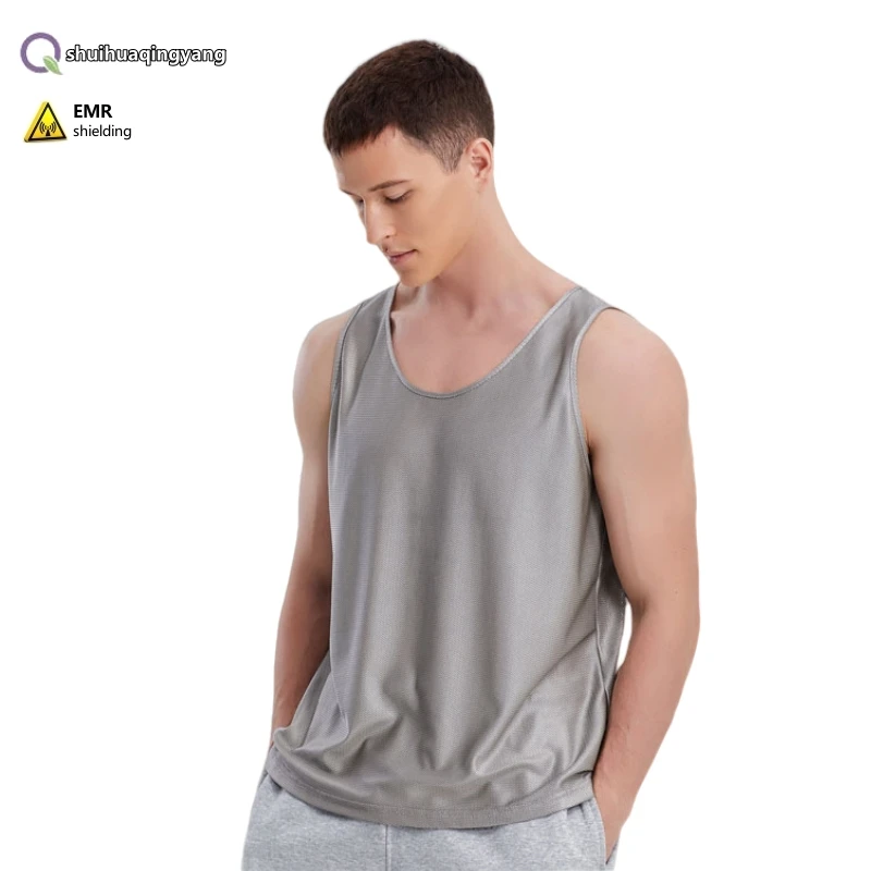 Electromagnetic radiation protective 3D mesh silver fiber adult undershirt Office equipment, Mobile phone EMF shielding clothing