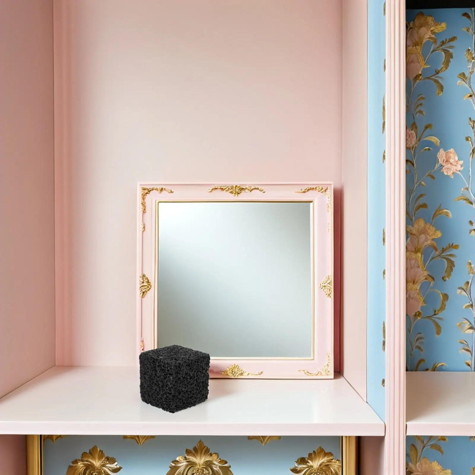 

Black Square Lava Rock Aromatherapy Stone Diffuser Cube Home Office Essential Oil Scented Stone Decoration Portable